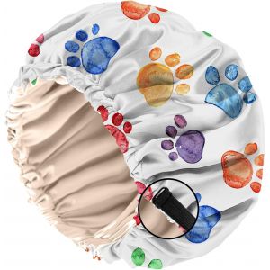 Bonnet Satin Cheveux Nuit, &Agrave; Double Couche R&eacute;glable Et Bandes &Eacute;lastiques Int&eacute;gr&eacute;es,Ce Bonnet Satin Combine Un Design Mignon Pour Femmes Et Filles (O11-Motif Vache L&eacute;opard) - Neuf