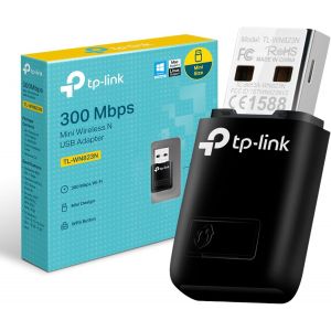 TTA-Clé WiFi Puissante N300 Mbps, Mini Adaptateur USB WiFi, dongle WiFi, Bouton WPS, Compatible avec Windows 11/10/8.1/8/7/XP, Mac OS 10.15 et Versions antérieures, Linux, Noir, TL-WN823N - Neuf