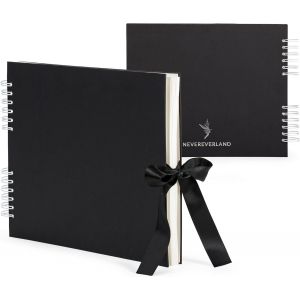 Album Photo -30 * 25cm Scrapbooking &Agrave; Spirale De 80 Pages 250g - Couverture Rigide Avec Un Noeud Pour Fermer, Parfait Pour Naissance, B&eacute;b&eacute;s Mariage Et Album De Famille - Neuf