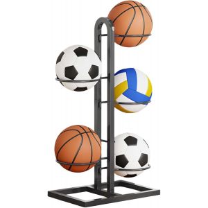 Acdsgd-Range-Ballons, Cube De Foot Amovible, Support De Basket En M&eacute;tal, Pr&eacute;sentoir Vertical Pour Ballons De Volley-Ball, Int&eacute;rieur Et Ext&eacute;rieur (5 Niveaux) - Neuf