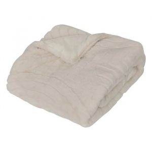 &Eacute;dredon - Arka - 80 X 180 Cm - Ivoire - Polyester Doux - Design Jacquard &Eacute;l&eacute;gant - Neuf