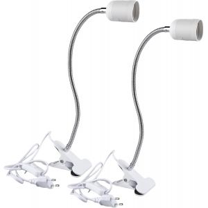 Kalanka-Lot De 2 Lampes &Agrave; Pince, Douille Led E27, Lampe &Agrave; Pince R&eacute;glable &Agrave; 360&deg;, Lampe &Agrave; Pince Avec Col De Cygne Flexible Et Interrupteur, Lampe De Lecture Led Pour Lit Pour L'&eacute;clairage Int&eacute;rieur - Neuf