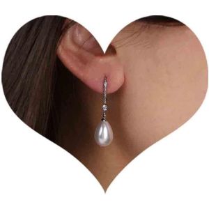 Kal-Boucles D'oreilles Boho Perle Pendante Boucles D'oreilles Cristal Perle Vintage Boucles D'oreilles Crochet Perle Argent Boucles D'oreilles Perle Personnalis&eacute;e Boucles D'oreilles Perle Bijoux - Neuf