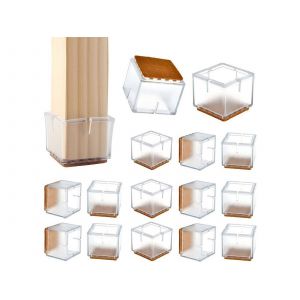 Lot De 32 Prot&egrave;ge-Pieds De Chaise Carr&eacute;s Avec Base En Feutre Pour Prot&eacute;ger Les Sols - Neuf