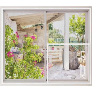 Store Moustiquaire Fenêtre 80x100cm Sans Perçage Auto Agrippante Maille Fine Toile Moustiquaire Adhésive Rideau Fenêtre Filet Anti Moustique Anti Insectes,1 Pièce,Blanc - Neuf