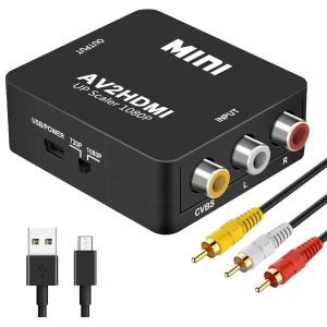 RCA vers HDMI Adaptateur RCA Convertisseur AV vers HDMI Audio et Vidéo Support 1080P avec Câble USB pour PS2 Gamecube VHS Camara Laptop Projecteur PS2,PS3,Xbox,N64,Wii,STB,VHS,VCR DVD - Neuf