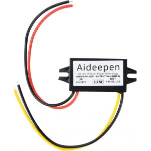 Convertisseur de Tension DC-DC 12 V à 5 V 3 A 15 W,Régulateur de Tension Convertisseur Abaisseur 8-20 V avec Interface de Câble - Neuf