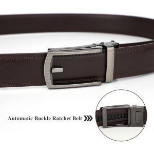 Tzf-Ceinture Homme Ceinture Automatique À Cliquet En Cuir Pour Homme Réglable Pour Jeans Les Pantalons Costumes Largeur 30mm - Neuf
