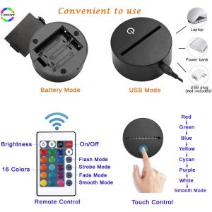 Hibou 3d Illusion Veilleuse Jouets,D&eacute;cor De Maison Led Lampe De Chevet Table,Tactile & T&eacute;l&eacute;commander 16 Couleurs,Cadeau D'anniversaire De No&euml;l Pour Filles Gar&ccedil;ons Enfants Amis Et F[Vei9270721] - Neuf