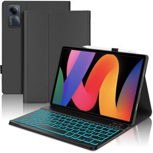Clavier Pour Redmi Pad Se 11"" 2023 Avec R&eacute;tro&eacute;clairage, &Eacute;tui Clavier Pour Xiaomi Redmi Pad Se 2023 Magn&eacute;tique D&eacute;tachable Azerty Layout Fran&ccedil;ais Bluetooth, Noir - Neuf