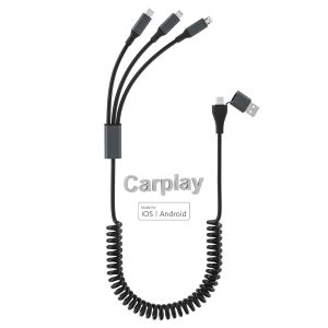 Câble de charge multiple pour Apple Carplay [certifié MFi],Lightning prend en charge Carplay,l'iPhone 15 de type C ne prend pas en charge Carplay,câble USB vers Lightning pour iPhone/Android - Neuf