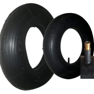 NouvelHorizonstore-OKAO Pneu brouette 3.50-8 + Chambre &agrave; air Compatible Roue de remorque,Tracteur Tondeuse,Diable,Chariot. Charge 120 kg. Valve TR13 Solide - Neuf