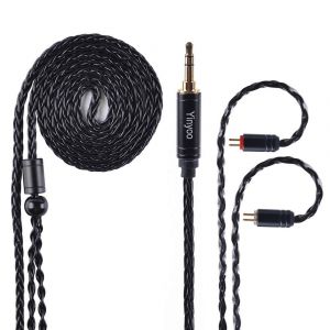 LORANKA-YINYOO C&acirc;ble de rechange pour casque 8 conducteurs en cuivre plaqu&eacute; argent avec prise 3,5 mm 2 broches 0,78 mm pour ES4 ZST ZSN ZSR C10 AS10 ZS10 C12 C16 V80 V90 Blon-03 (2 broches 3,5 mm) - Neuf