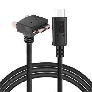 KAL-C&acirc;ble Micro Usb 3.0 Vers Usb-C Type C Avec Support &Agrave; Vis Coud&eacute; &Agrave; 90 Degr&eacute;s Vers Le Haut 5 Gbit/S Pour Rangement D'Appareil Photo Industriel 100 Cm - Neuf