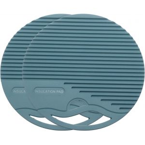 Subzonal-Lot De 2 Dessous De Plat Ronds En Silicone De 17 Cm Pour Casseroles Et Po&ecirc;les Chaudes, Multi-Usages, R&eacute;sistants &Agrave; La Chaleur, Pour Casseroles Et Plats Chauds, Comptoirs, Sous-Verres, Bleu - Neuf