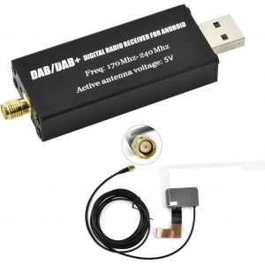 Récepteur Radio DAB/DAB+ pour Voiture avec Antenne, Adaptateur Audio Numérique USB pour la Plupart des Autoradios Android - Neuf
