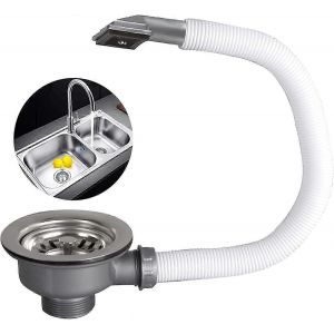 &Eacute;vier de cuisine en acier inoxydable de la s&eacute;rie Sink avec panier-passoire et trop-plein carr&eacute; de 1"" (114 mm) - Neuf