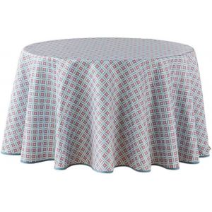 Eryi-Nappe Ronde (Diamètre 180 Cm) Havana Menthe, Polyester Imprimé - Neuf
