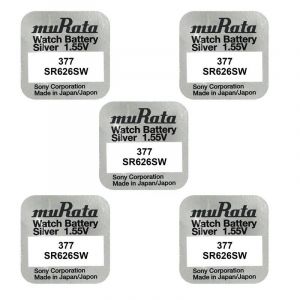 5 piles Murata Sony 377 SR626SW - Neuf