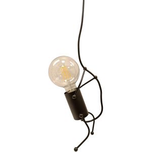 Subzonal-Led Lv418 Lampe Suspension De Plafond Cr&eacute;ative Humano&iuml;de Vintage Moderne Doll Art Ampoule E27 Pour Chambre D'enfant, Cuisine, Bar, Restaurant, Caf&eacute;, Paysager, Noir - Neuf