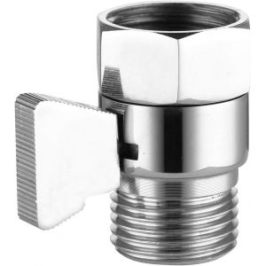 Vanne d'arr&ecirc;t AV016B - Filetage ext&eacute;rieur 1/2"" - Robinet d'arr&ecirc;t en laiton - Valve d'angle chrom&eacute;e pour pommeau de douche, douchette &agrave; main, bras de douche - Neuf