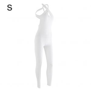 Tenue De Sport Une Piece Pour Femme, Ensemble De Yoga, De Fitness, De Course A Pied, Leggings Extensibles (Blanc, S) - Neuf