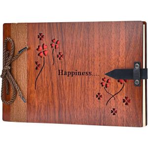 Album Photo Scrapbooking 80 Pages En Bois Arbre Livre Photo Scrapbooking Kit Pour Album De Famille,Mariage,Voyage,Anniversaire - Neuf