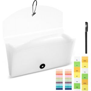 Organisateur De Fichiers 13 Pochettes Extensibles, Organiseur Portable De Re&ccedil;us Mensuels 26x15 Cm Pour Le Stockage R&eacute;ception Cartes Re&ccedil;us Facture - Neuf