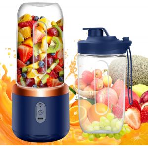 Mixeur Portable &Eacute;lectrique de 400 ml,m&eacute;langeur pour smoothies,mini m&eacute;langeur portable,Brosses et 6 Lames, Mixeur Portable, Mini Blender Smoothie pour la Pr&eacute;paration de Milk-Shakes - Neuf