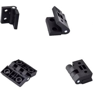 Lot de 4 charni&egrave;res de porte pliables en plastique noir pour armoire de tension, porte de placard et bo&icirc;tes de distribution (40 x 40 mm) - Neuf