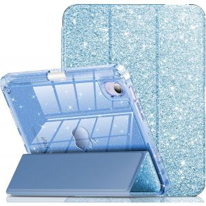 LORANKA-Housse pour iPad Mini 7&egrave;me (A17 Pro)/6&egrave;me g&eacute;n&eacute;ration 2024/2021, &eacute;tui pour iPad Mini 6/7 de 8,3 pouces, &eacute;tui de protection scintillant avec dos transparent, porte-stylo pour - Neuf