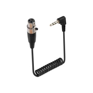 ASFASFq-Mini XLR 3Pin vers 3.5mm TRS Câble Court Enroulé, 90 Degrés 1/8 pouce Jack TRS Mâle vers Mini XLR 3 Pin Femelle Câble Audio Stéréo pour Lecteurs MP3, Téléphones (50cm/1.65ft, 3Pin) - Neuf