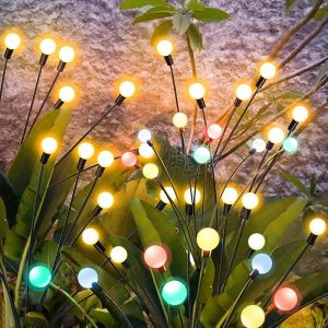 Tianyi-4 Pièces 10 Led Lumière De Jardin Solaire,Lampe Solaire Led Firefly Plug Light,Lumières Solaire De Jardin Extérieur Lampes Solaires Décoratives,Etanche Ip65 Pour Allée Terrasse[Classe Énergéti - Neuf