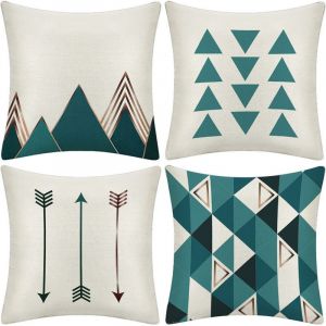 Lot De 4 Housses De Coussin Carrées Décoratives 45 X 45 Cm - Neuf