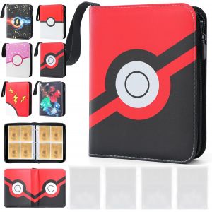 Mdy-Classeur Carte Pour 400 Cartes Avec 400 Pochettes, Album Carte Pour Poke V, Vmax, Tag Team, Ex, Gx, Mtg, Tcg, Protection Carte, Cahier En Cuir Pu Imperméable (Oblique) - Neuf