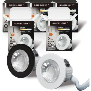 KAL-Mini Spot Encastrable 3W, Petit Downlight À Led Pour Trou De 35-40Mm, Anneau Blanc/Noir Remplaçable, Blanc Froid 6000K, Remplaçant Mr11, Étanche Ip65 Pour Plafond/Armoire/Vitrine, 5 Unités - Neuf