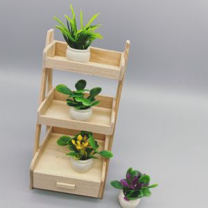 Lot de 4 plantes miniatures pour maison de poupée, bonsaï, échelle 1:12, mini plantes en pot, modèle de fleur, décoration de jardin féérique, accessoires de décoration - Neuf