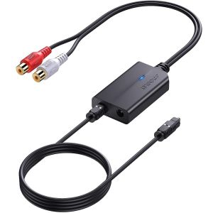 Convertisseur SPDIF vers RCA Convertisseur 192khz Dac Toslink vers RCA pour Les TV HD Les Décodeurs Les Lecteurs DVD/Blu-Ray et Les Consoles de Jeux avec Câble Optique (3ft/1m) - Neuf