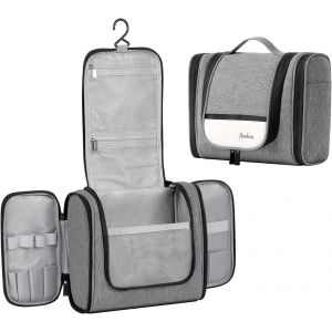 TZF-Trousse de Toilette, Pliable Grande Trousse de Toilette Voyage pour Hommes et Femmes,Multifonction Imperméable Sac Cosmétique Organisateur de Voyage avec Crochets - Neuf