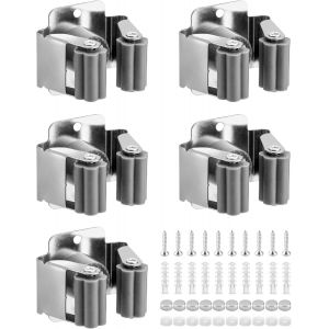 5 Pièces Porte Balai Mural, Porte Outils Mural, Support De Vadrouille, Pour Salle De Bain Cuisine Bureau Placard Jardin Garage - Neuf