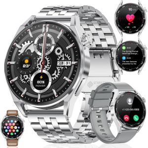 Montre Connectée Homme avec Appel Bluetooth Assistant Vocal, 1.39'' Montre Connectée Sport avec 100+ Modes Sportifs, 3 Bracelets, 360Amh, SpO2, Calorie, Etanche Smartwatch - Neuf