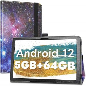 Pu Cuir Etui Et Pliable Stand Folio Coque Pour Blackview Tab 30 Wifi/Tab 7 Wifi/Tab 8 Wifi/Tab 70 Wifi/Doogee T10w/Oscal Pad16 /Oscal Pad60 /Oscal Pad70 Tablette 10 Pouces,Galaxy - Neuf