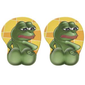 Tapis de souris antidérapant en silicone avec repose-poignet, mouvement fluide et positionnement précis pour ordinateur portable, motif n?ud papillon (grenouille) - Neuf
