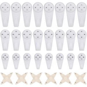 Yemaesre-Lotde 70 Crochets Pour Tableaux, Crochets Muraux Invisibles, Kit De Suspension De Tableaux, Pour Accrocher Des Tableaux, Des Photos, Des Miroirs, 4 Designs, Blancs - Neuf