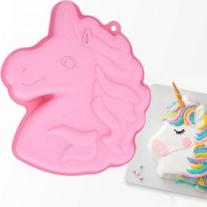 Tianyi-Moule &Agrave; G&acirc;teau Licorne Licorne Rose Moule &Agrave; G&acirc;teau, Moules En Silicone Licorne Moulle, Silicone Licorne Moules &Agrave; G&acirc;teaux, Pour G&acirc;teau, Cr&egrave;me Glac&eacute;e, Chocolat, Pain, Dessert - Neuf