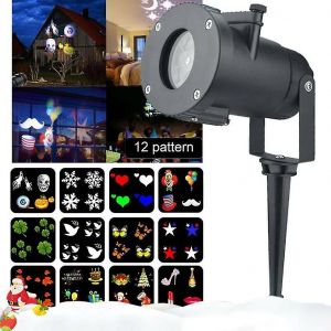 Lampe de projection LED, guirlande lumineuse de No&euml;l, projecteur LED pour No&euml;l/Halloween, lampe de projection &eacute;tanche - Neuf