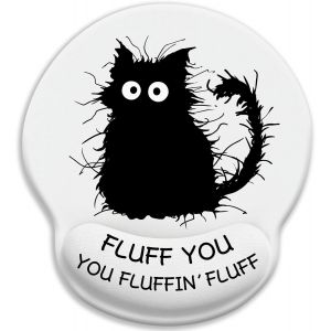 JGD-Tapis De Souris Ergonomique Repose Poignet Gel, Chat Tapis De Souris Rigolo Voyage, Tapis Souris Antid&eacute;rapant Et Anti-Douleur en PU, Accessoire De Bureau Mignon (Chat B) - Neuf