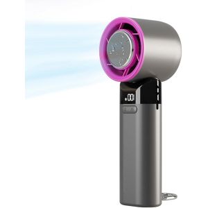 Ventilateur Portatif - Mini Ventilateur Portable Avec Écran Led - Rechargeable À 90° - Réglable À 90° Ventilateur Usb Pliable Pour Voyage, Bureau, Extérieur - Gris Foncé[VEN751081] - Neuf