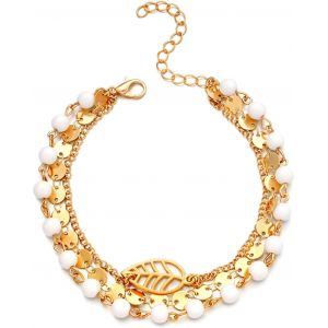 Bracelet De Cheville En Perles - Style Bohème - Paillettes - Perles Artificielles - Pour L'été - Plage Pieds Nus - Sandales Pour Femmes Et Filles - Neuf