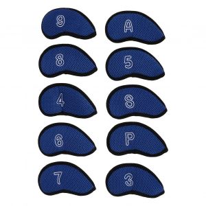 10 Pcs Golf Club Couvre-Tête Golf Iron Pole Net Cover Club Protecteurs De Tête Avec Numéros Royalblue - Neuf